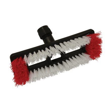 deck scrub brush swivels to clean floors, walls